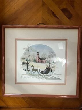 P Buckley Moss “Christmas Eve”   1991 Print Signed/Numbered/Dated